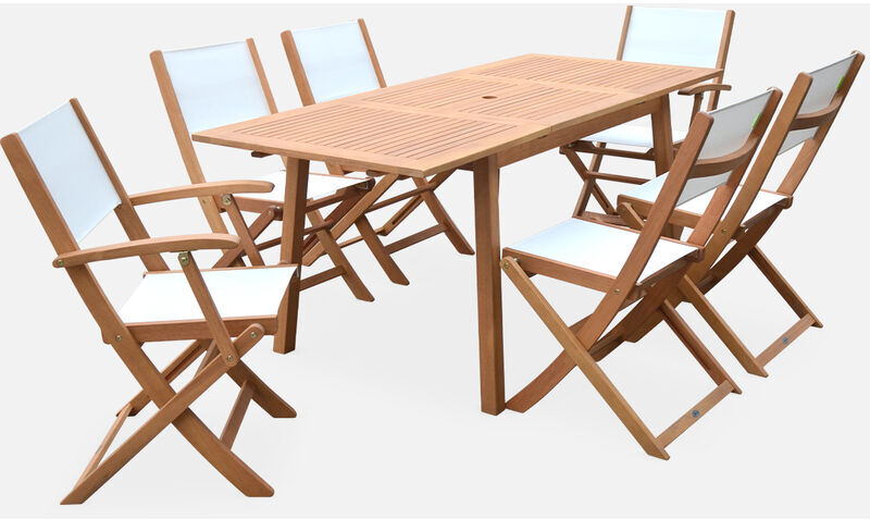 Alice's Garden - Conjunto de mesa y sillas de jardín de madera y Alice's Garden - Conjunto de mesa y sillas de jardín de madera y