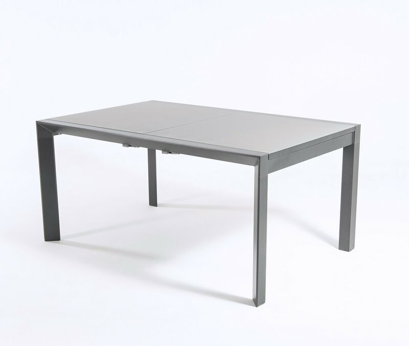 EDENJARDIN Mesa jardín extensible de 160 cm a 210 cm   Aluminio color antracita y EDENJARDIN Mesa jardín extensible de 160 cm a 210 cm   Aluminio color antracita y