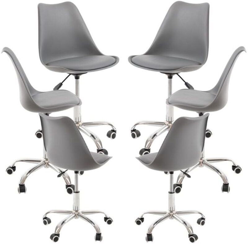 REGALOS MIGUEL Packs Sillas - Pack 6 Sillas Neo - Gris - Gris REGALOS MIGUEL Packs Sillas - Pack 6 Sillas Neo - Gris - Gris