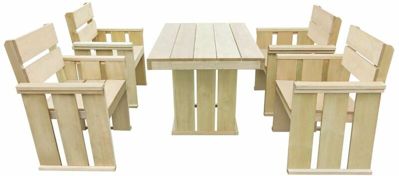 ASUPERMALL Set de comedor de jardin 5 pzas madera de pino impregnada ASUPERMALL Set de comedor de jardin 5 pzas madera de pino impregnada