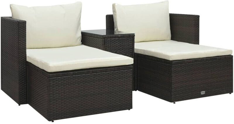 ASUPERMALL Set muebles de jardin 5 piezas y cojines ratan sintetico marron ASUPERMALL Set muebles de jardin 5 piezas y cojines ratan sintetico marron