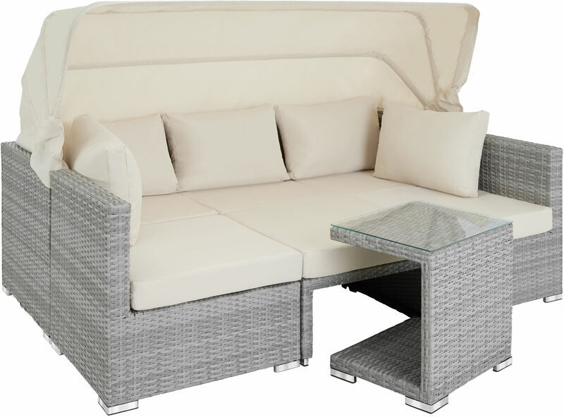 Tectake - Sofá de ratán San Marino - mueble de exterior de poli ratán, Tectake - Sofá de ratán San Marino - mueble de exterior de poli ratán,