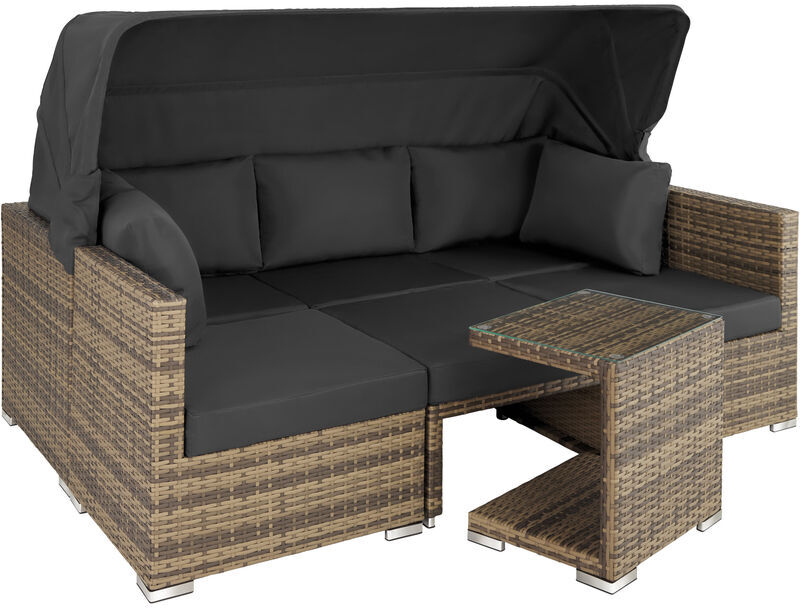 Tectake - Sofá de ratán San Marino - mueble de exterior de poli ratán, Tectake - Sofá de ratán San Marino - mueble de exterior de poli ratán,