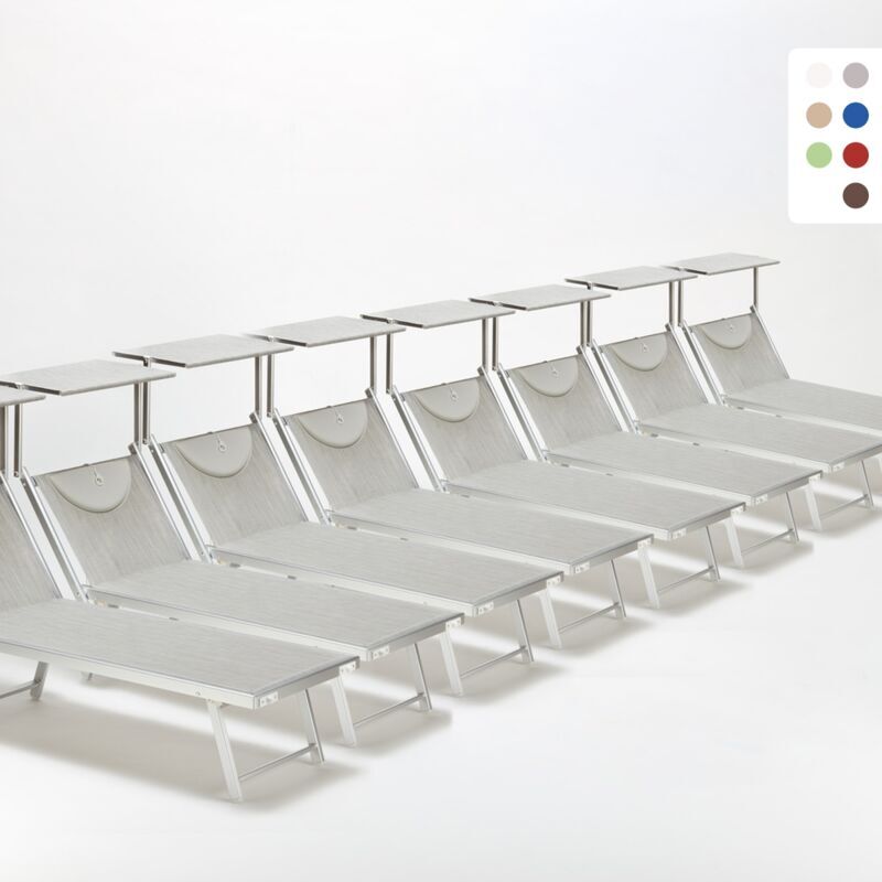 BEACH AND GARDEN DESIGN Stock 20 Tumbonas de Playa de Aluminio Santorini   Gris BEACH AND GARDEN DESIGN Stock 20 Tumbonas de Playa de Aluminio Santorini   Gris