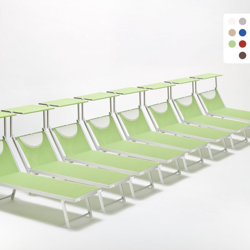 BEACH AND GARDEN DESIGN Stock 20 Tumbonas de Playa de Aluminio Santorini   Verde BEACH AND GARDEN DESIGN Stock 20 Tumbonas de Playa de Aluminio Santorini   Verde