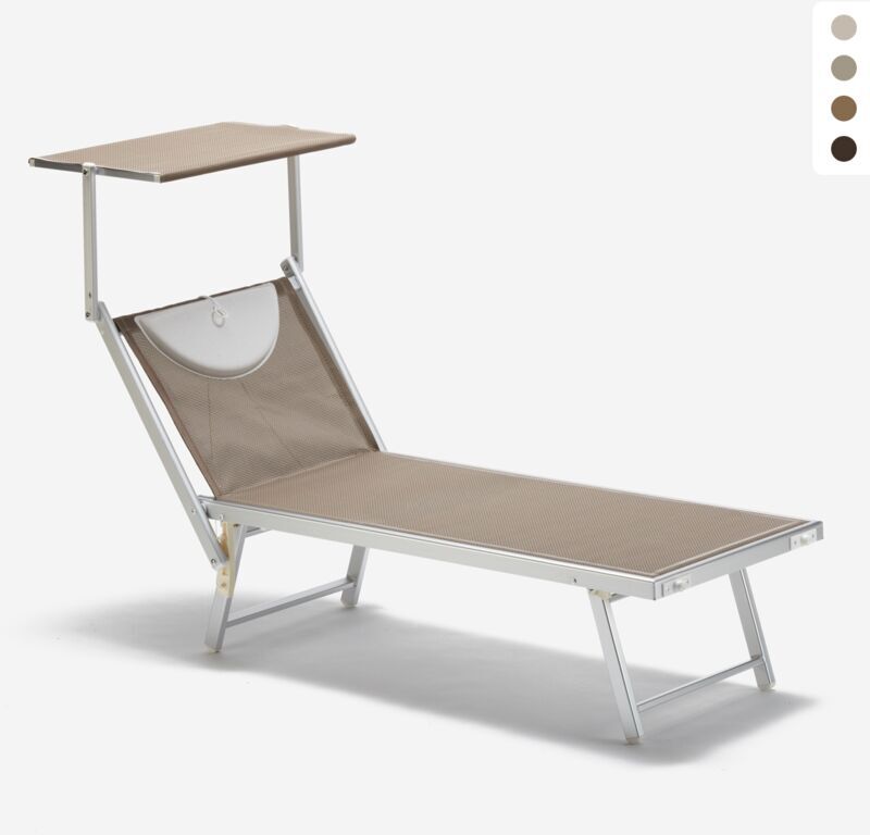 BEACH AND GARDEN DESIGN Tumbona de playa en aluminio Santorini Limited Edition   Cappuccino BEACH AND GARDEN DESIGN Tumbona de playa en aluminio Santorini Limited Edition   Cappuccino