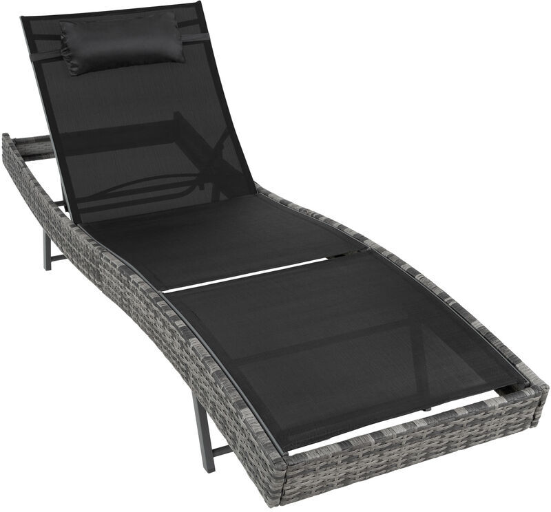 Tectake - Tumbona de poli ratán Delphine - tumbona de poliratán para Tectake - Tumbona de poli ratán Delphine - tumbona de poliratán para