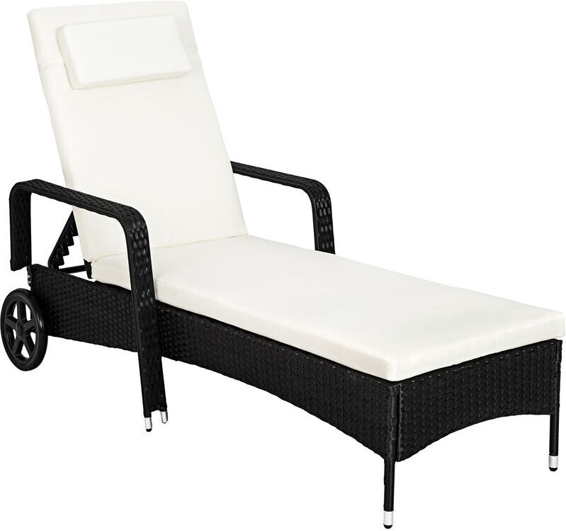 Tectake - Tumbona de ratán - tumbona de poliratán para jardín, muebles Tectake - Tumbona de ratán - tumbona de poliratán para jardín, muebles