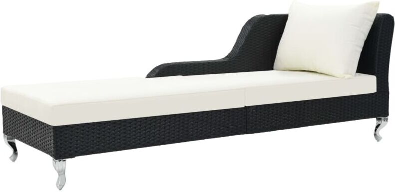VIDAXL Tumbona de jardín con cojín ratán sintético negro - Nero - Vidaxl VIDAXL Tumbona de jardín con cojín ratán sintético negro - Nero - Vidaxl