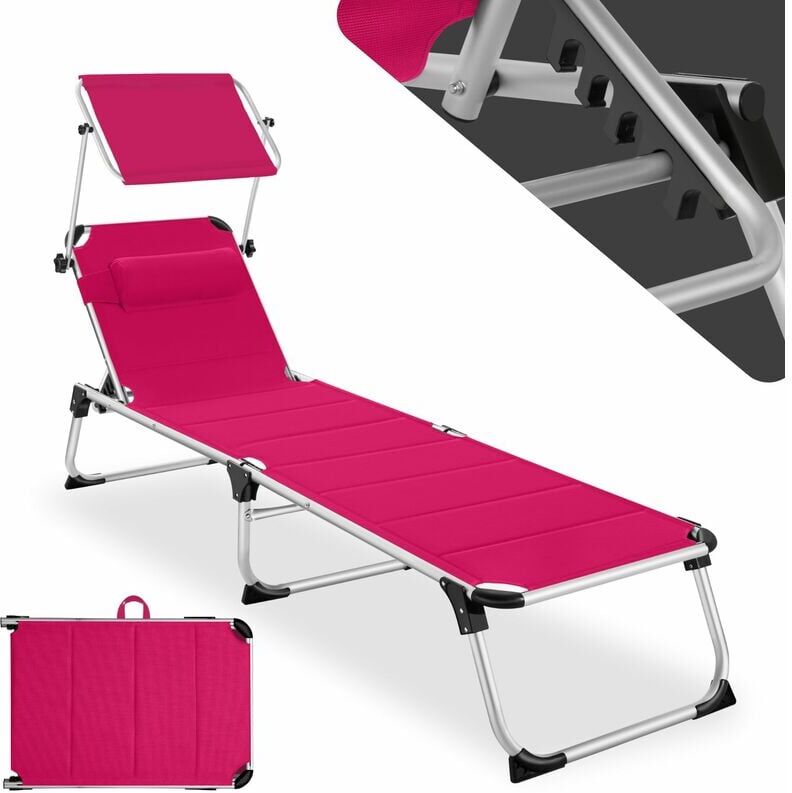 Tectake - Tumbona Lorella - rosa rosa - rosa Tectake - Tumbona Lorella - rosa rosa - rosa