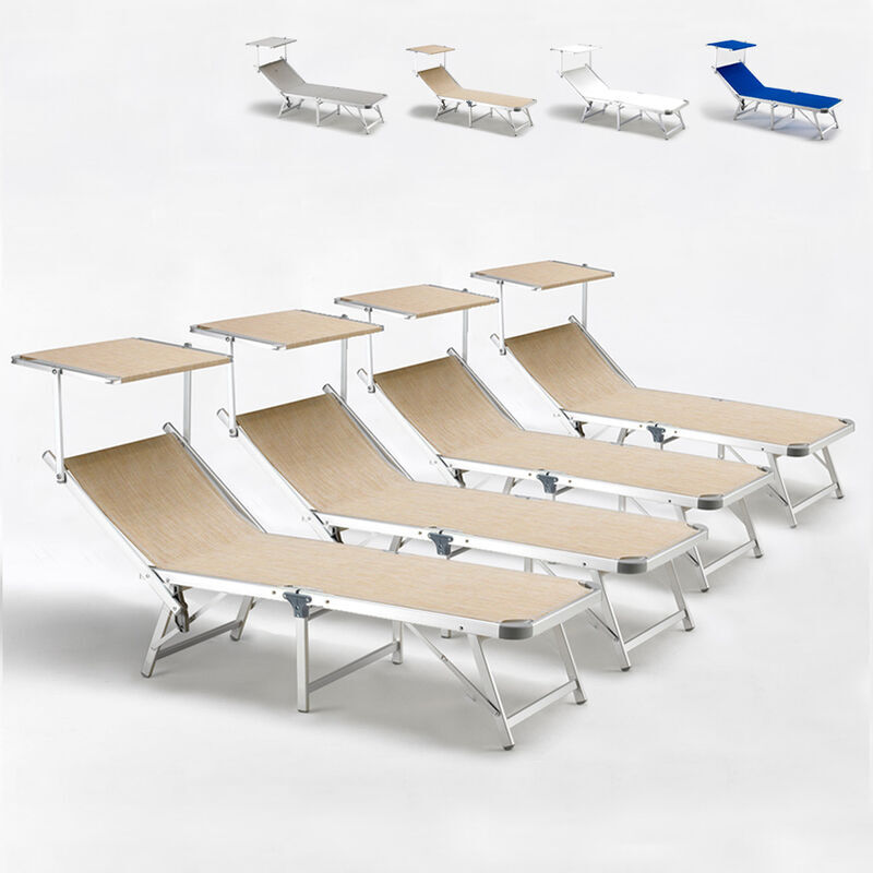 BEACH AND GARDEN DESIGN Tumbonas de playa plegables aluminio toldo parasol Gabicce Oferta 4 BEACH AND GARDEN DESIGN Tumbonas de playa plegables aluminio toldo parasol Gabicce Oferta 4