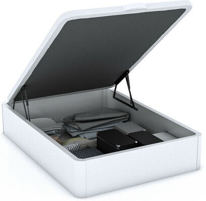 Santino - Canapé Abatible Wood Gran capacidad Blanco 160x190 cm con Santino - Canapé Abatible Wood Gran capacidad Blanco 160x190 cm con