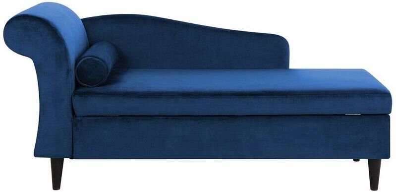 Beliani - Chaise longue en terciopelo azul oscuro LUIRO