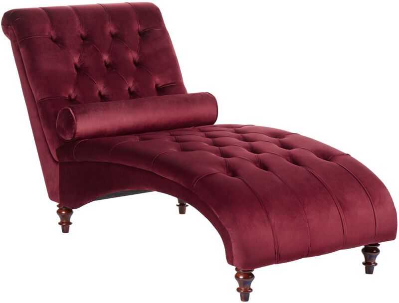 Beliani - Chaise longue en terciopelo borgoña MURET Beliani - Chaise longue en terciopelo borgoña MURET