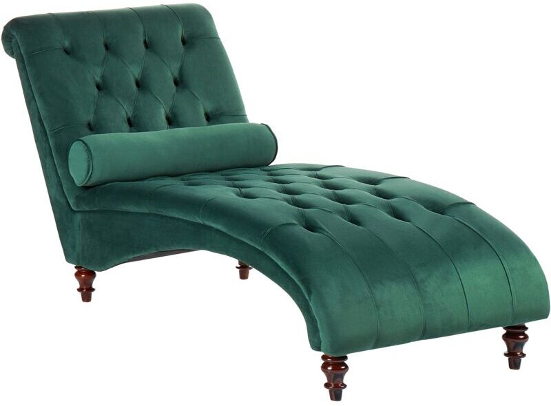 Beliani - Chaise longue en terciopelo verde oscuro MURET Beliani - Chaise longue en terciopelo verde oscuro MURET