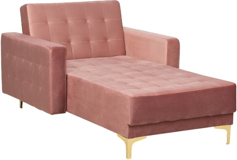 Beliani - Chaise longue tapizado rosa ABERDEEN Beliani - Chaise longue tapizado rosa ABERDEEN