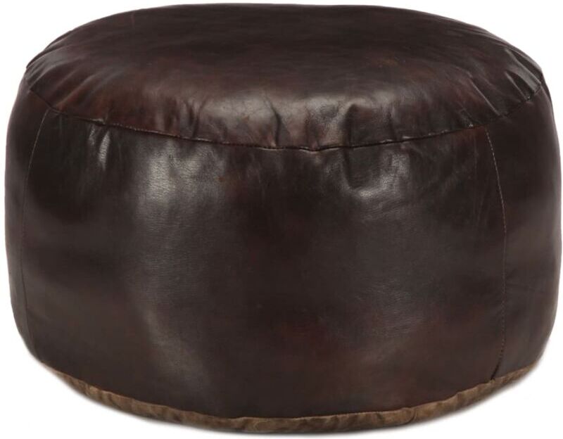 vidaXL Puf marrón oscuro 60x30 cm cuero auténtico de cabra - Marrone vidaXL Puf marrón oscuro 60x30 cm cuero auténtico de cabra - Marrone