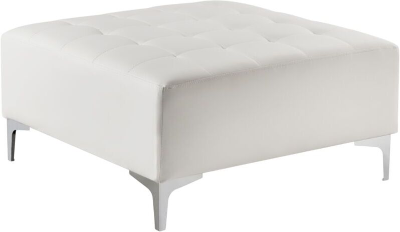 Beliani - Reposapiés en piel sintética blanca ABERDEEN Beliani - Reposapiés en piel sintética blanca ABERDEEN