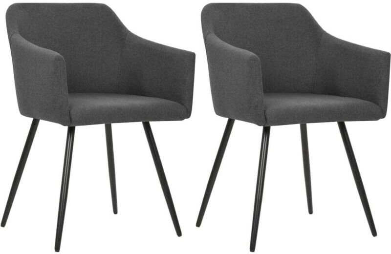 vidaXL Sillas de Comedor Tela 2 Unidades Gris Oscuro - Grigio vidaXL Sillas de Comedor Tela 2 Unidades Gris Oscuro - Grigio