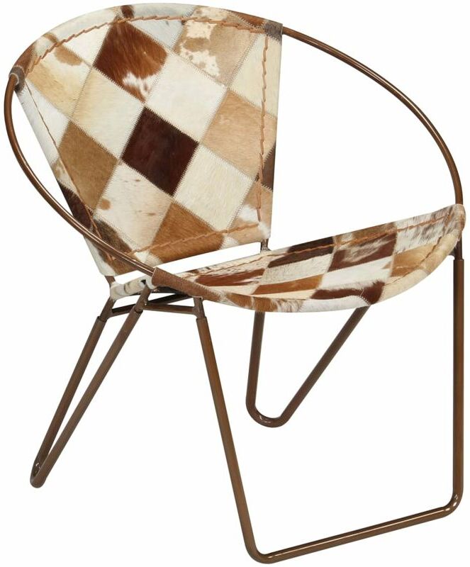 Germania - vidaXL Silla con Estampado de Rombos de Cuero Auténtico Germania - vidaXL Silla con Estampado de Rombos de Cuero Auténtico