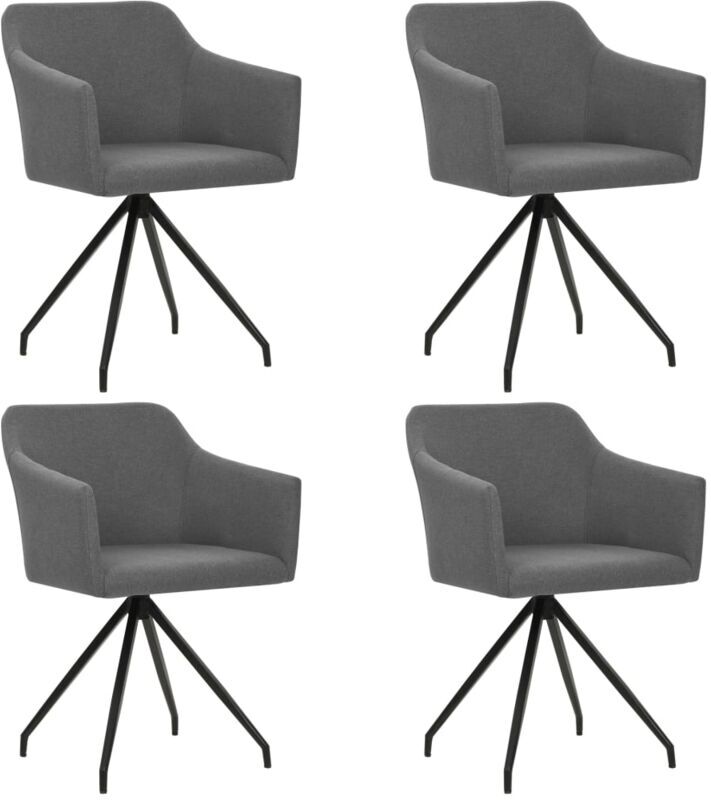 vidaXL Sillas de Comedor Giratorias Tela 4 Unidades Gris Clara - Grigio vidaXL Sillas de Comedor Giratorias Tela 4 Unidades Gris Clara - Grigio
