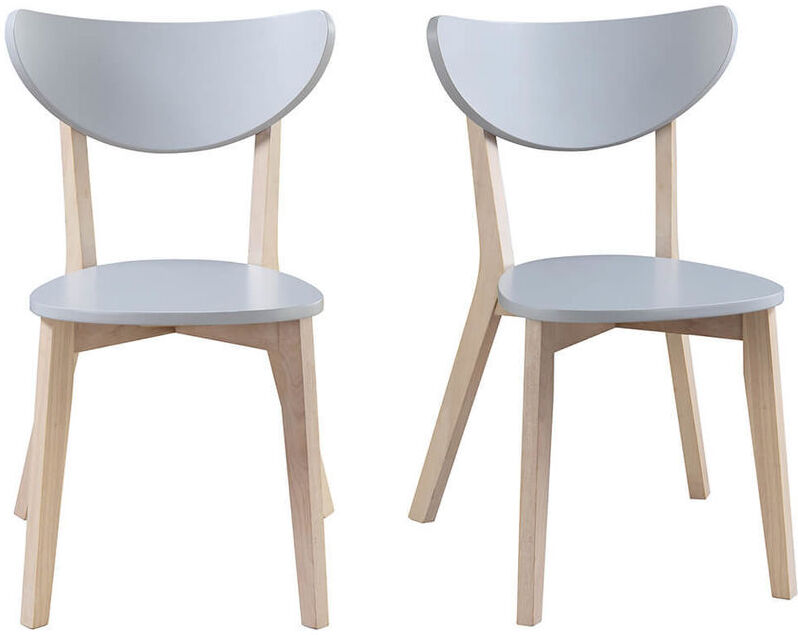 MILIBOO Sillas diseño gris patas madera LEENA (lote de 2)