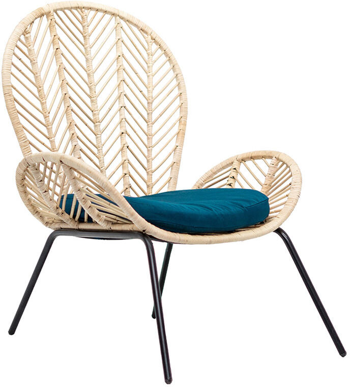 Miliboo - Sillón en ratán y patas metal PEACOCK Miliboo - Sillón en ratán y patas metal PEACOCK