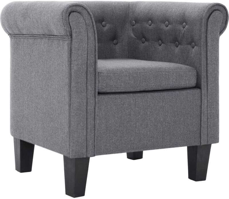 vidaXL Sillón con Cojín de Tela Gris Claro - Grigio vidaXL Sillón con Cojín de Tela Gris Claro - Grigio