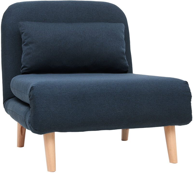 Miliboo - Sillón nórdico convertible tejido azul oscuro AMIKO Miliboo - Sillón nórdico convertible tejido azul oscuro AMIKO