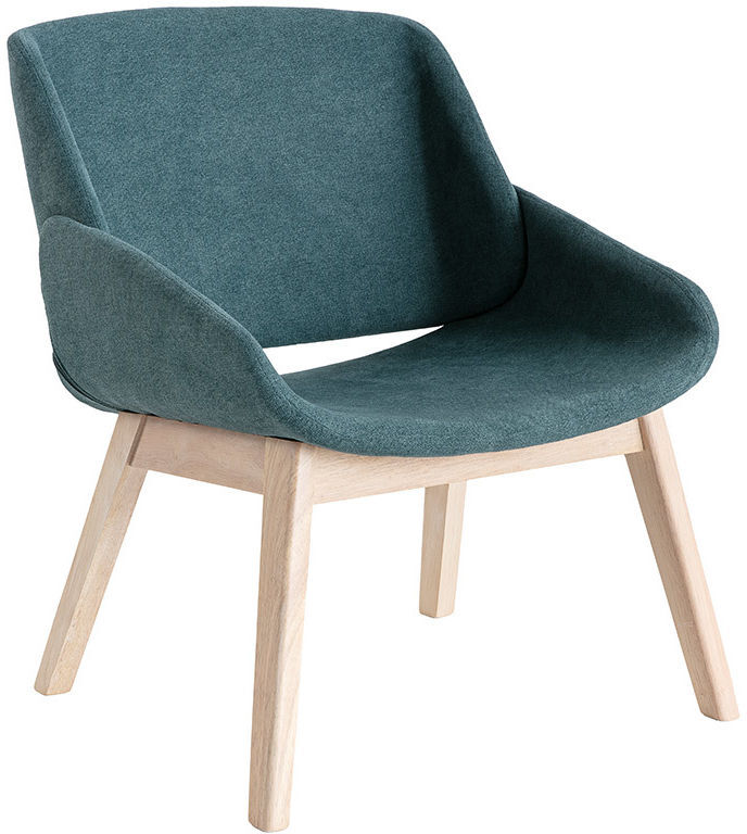 Miliboo - Sillón nórdico efecto terciopelo azul-verde WILLY Miliboo - Sillón nórdico efecto terciopelo azul-verde WILLY