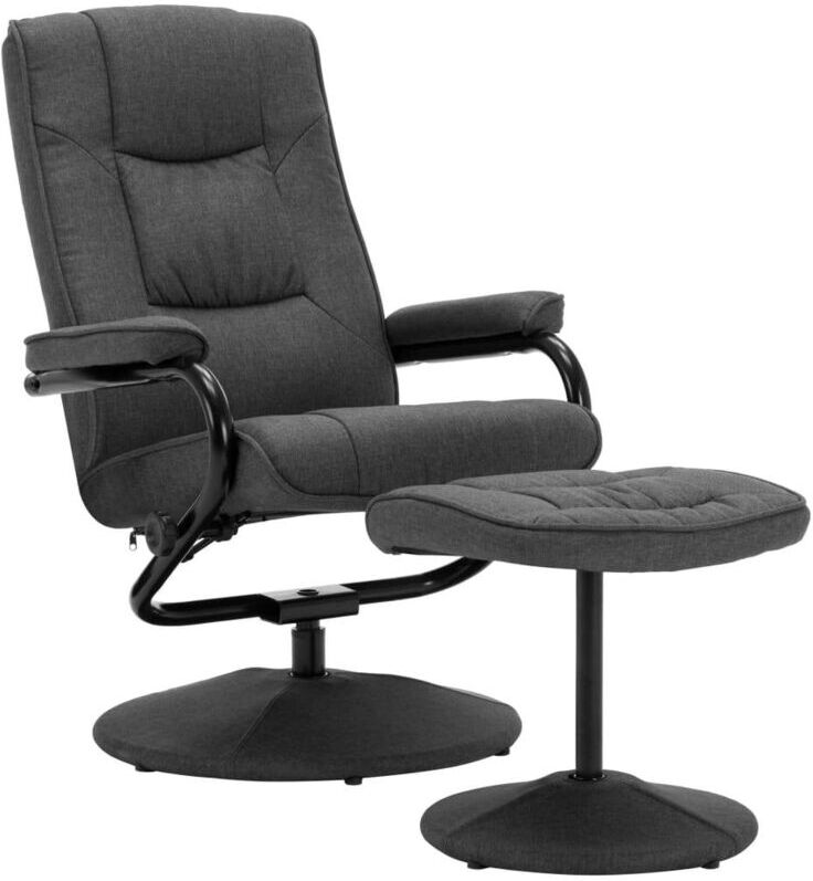 vidaXL Sillón reclinable con reposapiés de tela gris oscuro - Grigio vidaXL Sillón reclinable con reposapiés de tela gris oscuro - Grigio