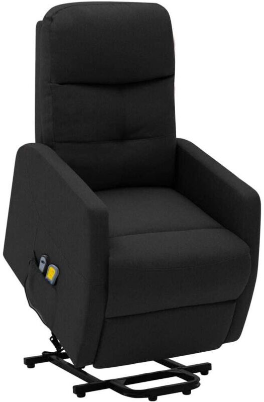 vidaXL Sillón reclinable de masaje de tela negro - Nero vidaXL Sillón reclinable de masaje de tela negro - Nero