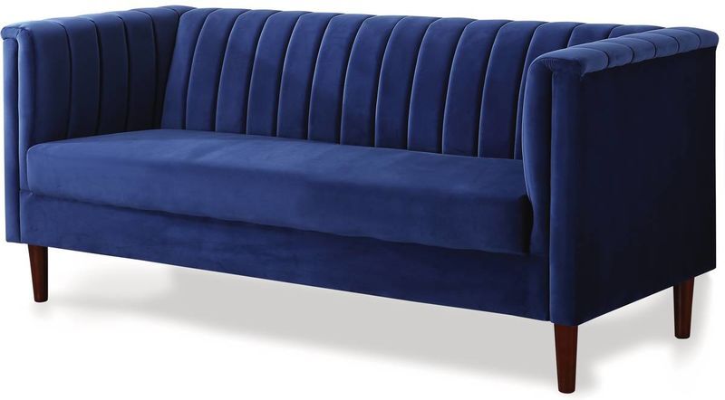 HABITAT & JARDIN Habitat&jardin - Sillón terciopelo Ellison - 3 plazas - Azul oscuro HABITAT & JARDIN Habitat&jardin - Sillón terciopelo Ellison - 3 plazas - Azul oscuro