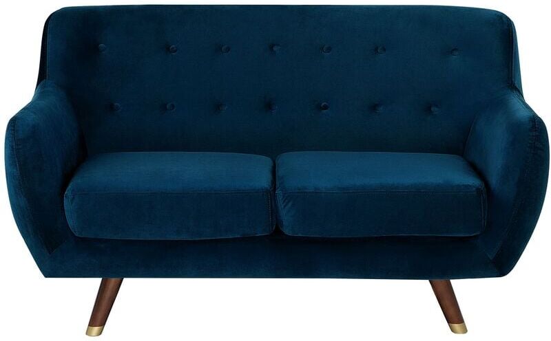 Beliani - Sofá 2 plazas en terciopelo azul oscuro BODO Beliani - Sofá 2 plazas en terciopelo azul oscuro BODO