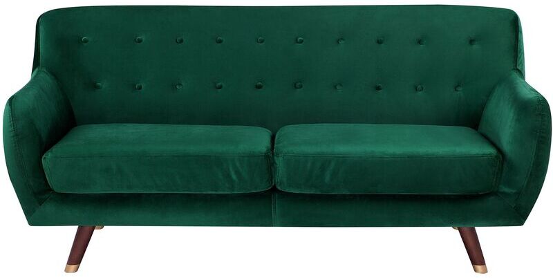Beliani - Sofá 3 plazas en terciopelo verde esmeralda BODO Beliani - Sofá 3 plazas en terciopelo verde esmeralda BODO