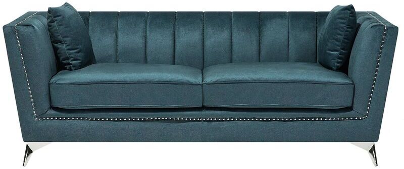 Beliani - Sofá 3 plazas tapizado azul-verde GAULA Beliani - Sofá 3 plazas tapizado azul-verde GAULA