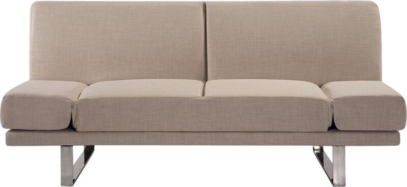 Beliani - Sofá cama 3 plazas tapizado beige YORK Beliani - Sofá cama 3 plazas tapizado beige YORK