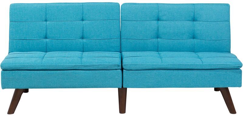 Beliani - Sofá cama 3 plazas tapizado azul turquesa RONNE Beliani - Sofá cama 3 plazas tapizado azul turquesa RONNE
