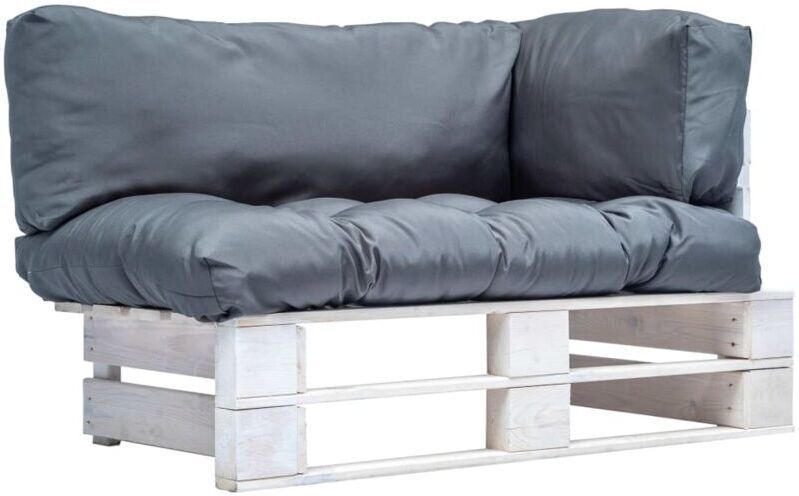 VIDAXL Sofá de jardín de palés cojines grises madera de pino - Grigio - Vidaxl VIDAXL Sofá de jardín de palés cojines grises madera de pino - Grigio - Vidaxl