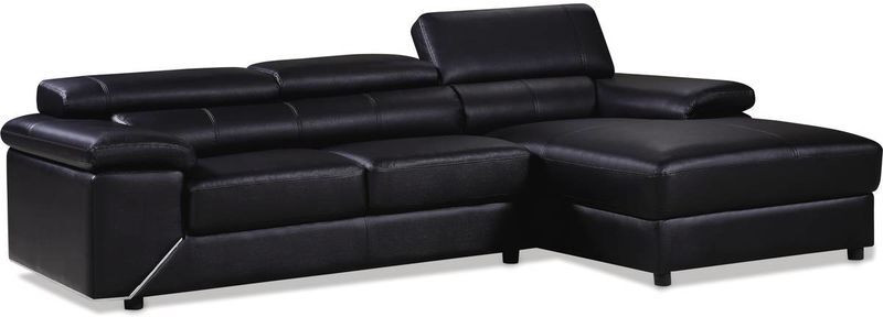 HABITAT ET JARDIN Sofá esquinero en cuero reconsituido London - 4 plazas - Negro esquina HABITAT ET JARDIN Sofá esquinero en cuero reconsituido London - 4 plazas - Negro esquina
