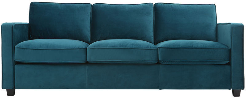 Miliboo - Sofá moderno terciopelo azul petróleo 3 plazas BROOKLYN Miliboo - Sofá moderno terciopelo azul petróleo 3 plazas BROOKLYN