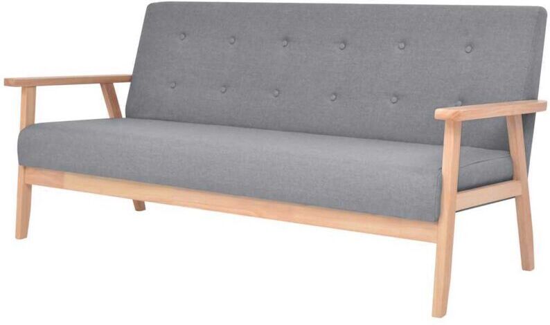 VIDAXL Sofá de 3 plazas de tela gris - Grigio - Vidaxl VIDAXL Sofá de 3 plazas de tela gris - Grigio - Vidaxl