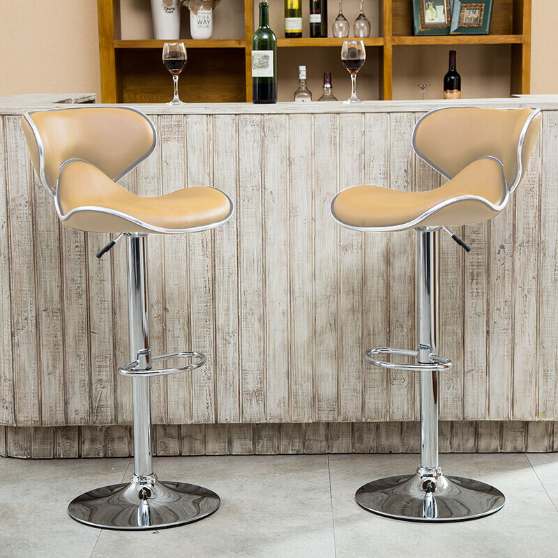 OOBEST 2X Taburete de Bar con Respaldo - Base y Barra en Acabado Cromado, OOBEST 2X Taburete de Bar con Respaldo - Base y Barra en Acabado Cromado,