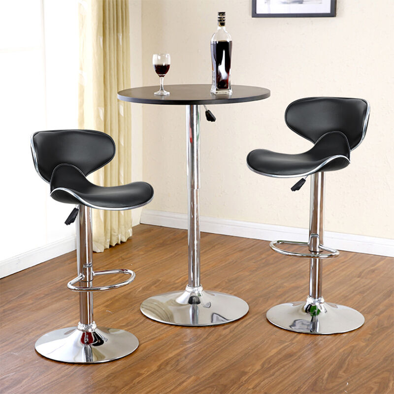 OOBEST 2X Taburete de Bar con Respaldo - Base y Barra en Acabado Cromado, OOBEST 2X Taburete de Bar con Respaldo - Base y Barra en Acabado Cromado,