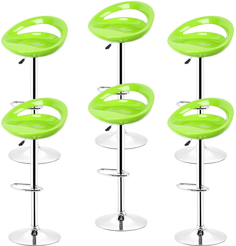 OOBEST 6 x Taburetes de Bar ABS, Silla de Bar Reposapiés Giratorio de OOBEST 6 x Taburetes de Bar ABS, Silla de Bar Reposapiés Giratorio de