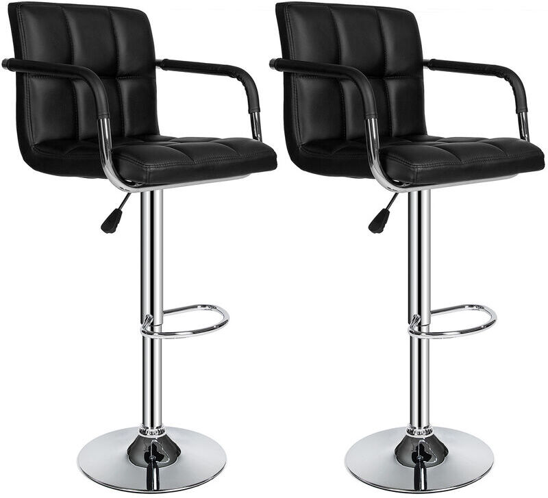 Jeobest - 6 pcs Taburetes de bar negros Silla Sillón de altura ajustable Jeobest - 6 pcs Taburetes de bar negros Silla Sillón de altura ajustable