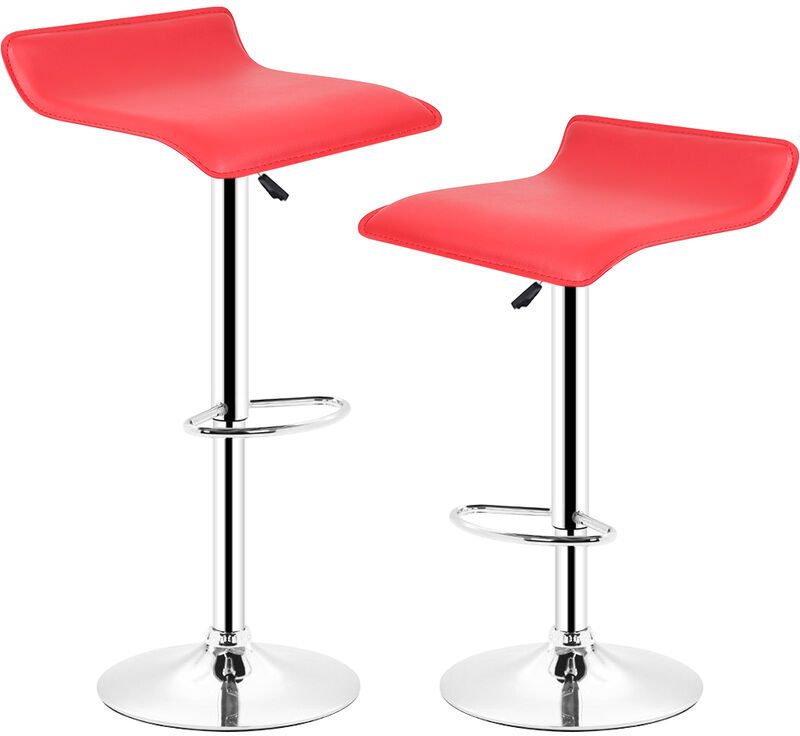 JEOBEST Conjunto de 4 taburetes de bar ?Rojo? Giratorio y regulable en Alto 60 JEOBEST Conjunto de 4 taburetes de bar ?Rojo? Giratorio y regulable en Alto 60