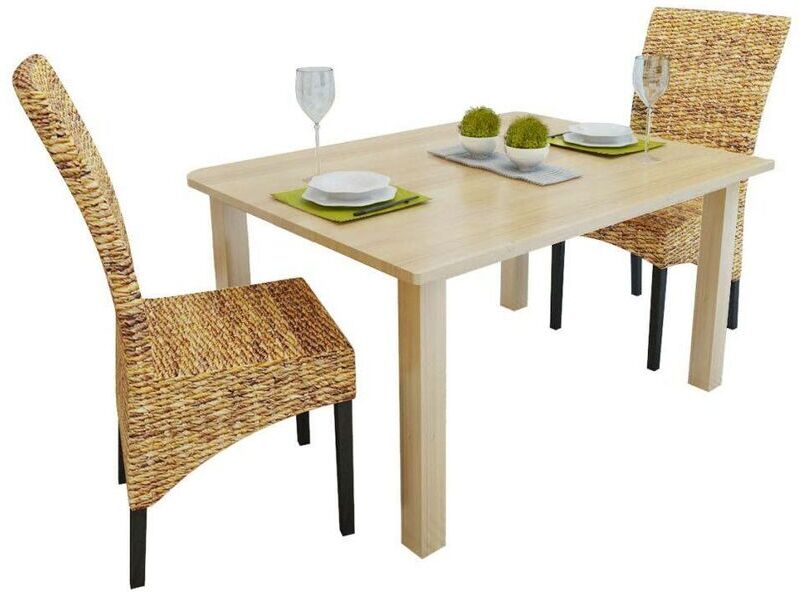 HOMMOO Sillas de comedor 2 unidades madera maciza de mango y abacá - Hommoo HOMMOO Sillas de comedor 2 unidades madera maciza de mango y abacá - Hommoo