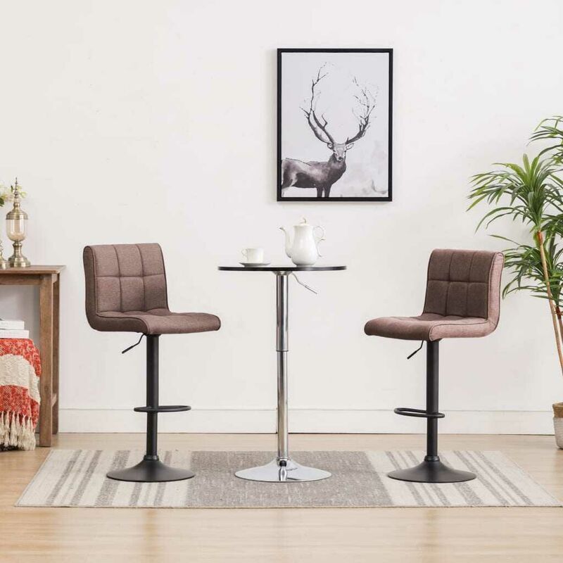 HOMMOO Taburete de cocina tela gris topo - Hommoo HOMMOO Taburete de cocina tela gris topo - Hommoo