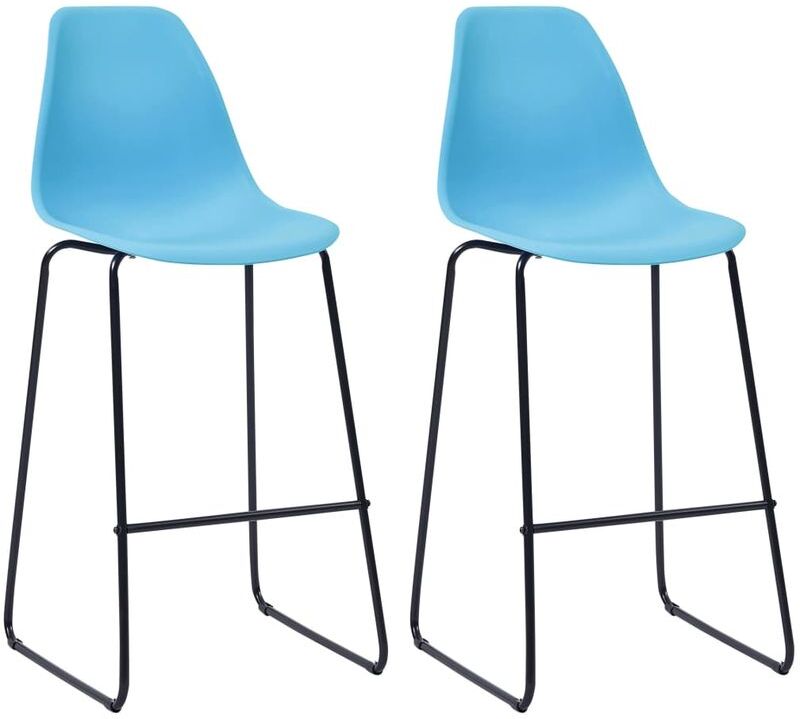 HOMMOO Taburetes de cocina 2 unidades plástico azul - Hommoo HOMMOO Taburetes de cocina 2 unidades plástico azul - Hommoo